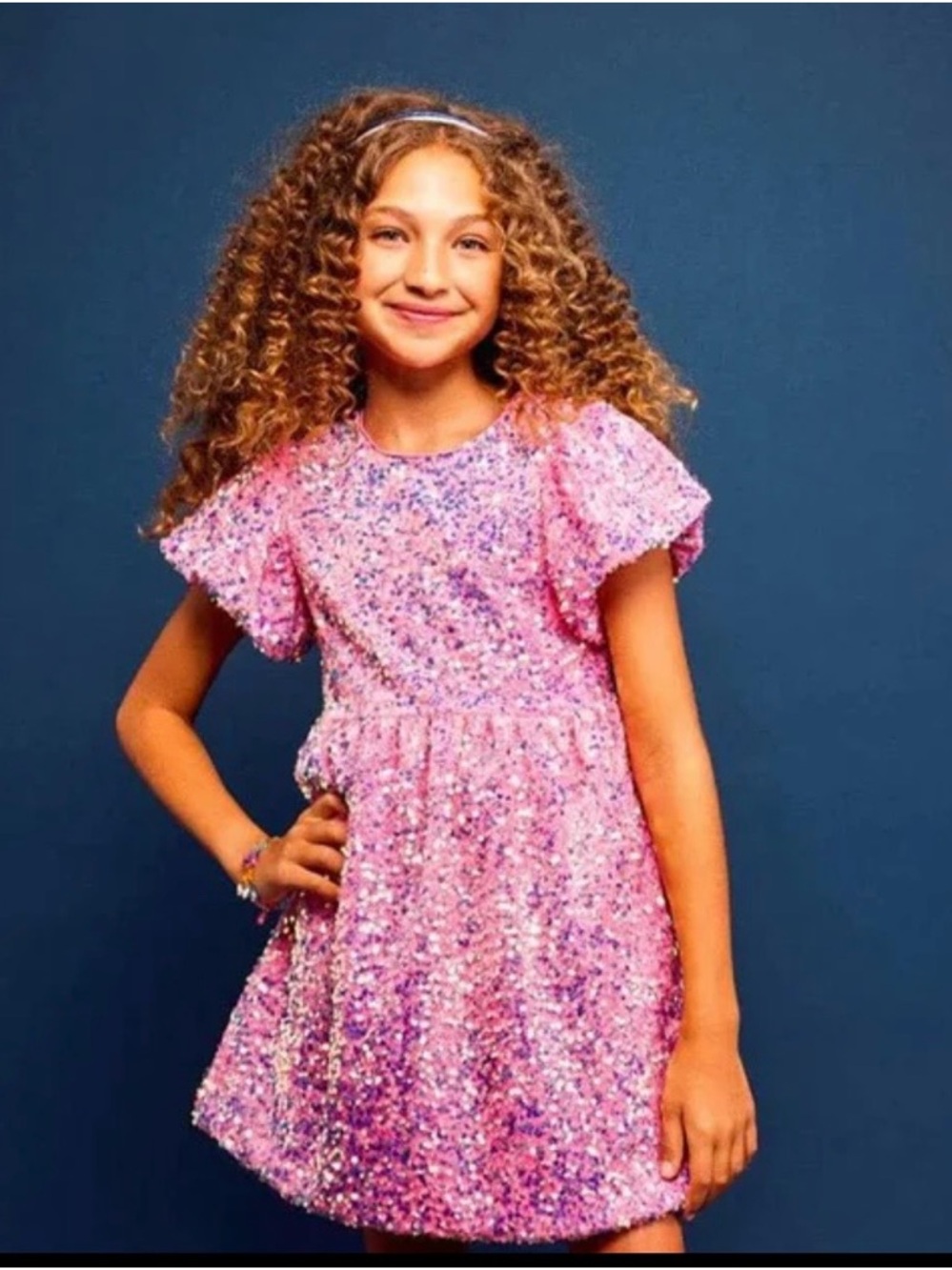 Lola and the Boys Pink Sequin Party Dress